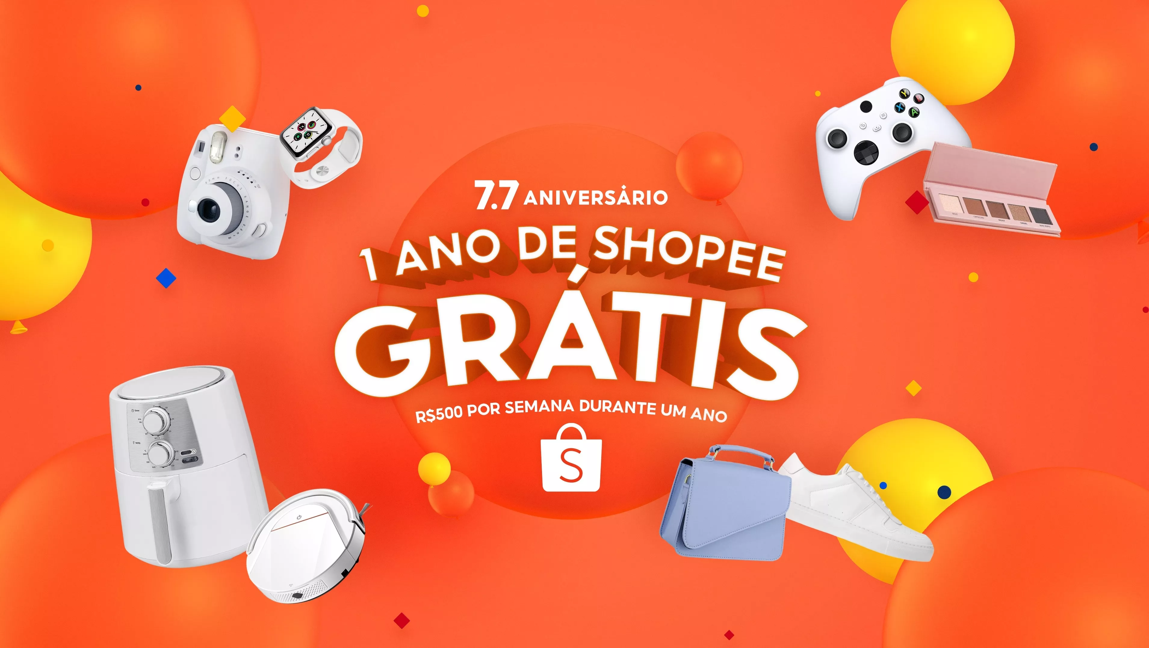 1 Ano De Shopee Grátis - Aniversário Shopee Brasil 2022